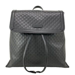 GUCCI Micro Guccissima 607993 Black Leather Backpack